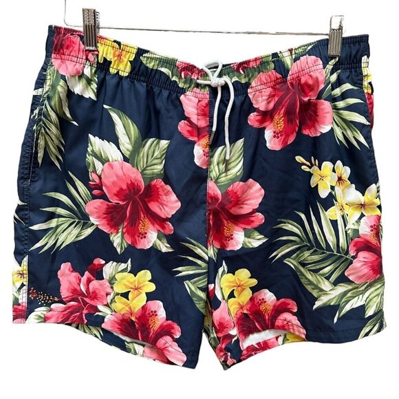 Abercrombie &‎ Fitch Floral Swim Trunks Shorts Drawstring Men's Size XL - Picture 1 of 3